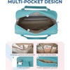 image:imageBAGSMART 31L Womens Quilted Weekender Duffle Bag with Laptop Compartment and Shoe BagLake Blue