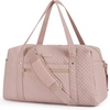 image:imageBAGSMART 31L Womens Quilted Weekender Duffle Bag with Laptop Compartment and Shoe BagPink