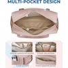 image:imageBAGSMART 31L Womens Quilted Weekender Duffle Bag with Laptop Compartment and Shoe BagPink