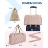 image:imageBAGSMART 31L Womens Quilted Weekender Duffle Bag with Laptop Compartment and Shoe BagPink