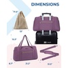 image:imageBAGSMART 31L Womens Quilted Weekender Duffle Bag with Laptop Compartment and Shoe BagPurple