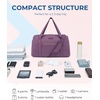 image:imageBAGSMART 31L Womens Quilted Weekender Duffle Bag with Laptop Compartment and Shoe BagPurple