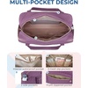 image:imageBAGSMART 31L Womens Quilted Weekender Duffle Bag with Laptop Compartment and Shoe BagPurple