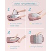 image:imageBAGSMART 6 Set 4 Set2 Set Compression Packing Cubes for Travel Lightweight Luggage Organizer Bags Durable Space Saver Bags Travel EssentialsBrier Rose4 PCS