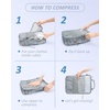 image:imageBAGSMART 6 Set 4 Set2 Set Compression Packing Cubes for Travel Lightweight Luggage Organizer Bags Durable Space Saver Bags Travel EssentialsCamouflage Grey