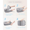image:imageBAGSMART 6 Set 4 Set2 Set Compression Packing Cubes for Travel Lightweight Luggage Organizer Bags Durable Space Saver Bags Travel EssentialsGrey