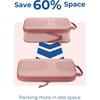 image:imageBAGSMART 6 Set Compression Packing Cubes Travel Luggage Organizer Bags02Baby Pink
