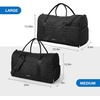 image:imageBAGSMART Black 40L Travel Duffle Bag with Shoes Compartment Carry On Weekender Overnight Bag for Men WomenBlack 40L