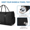 image:imageBAGSMART Black 40L Travel Duffle Bag with Shoes Compartment Carry On Weekender Overnight Bag for Men WomenBlack 40L
