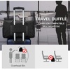 image:imageBAGSMART Black 40L Travel Duffle Bag with Shoes Compartment Carry On Weekender Overnight Bag for Men WomenBlack 40L
