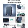 image:imageBAGSMART Carry On Luggage 22x14x9 Airline Approved luggage with Spinner Wheels 20 Inch Expandable Hardside Carry On Suitcase with TSA Lock Rolling Travel suitcase CarryOn Pink LavenderDark Blue