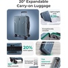 image:imageBAGSMART Carry On Luggage 22x14x9 Airline Approved luggage with Spinner Wheels 20 Inch Expandable Hardside Carry On Suitcase with TSA Lock Rolling Travel suitcase CarryOn Pink LavenderRoyal Blue