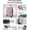 image:imageBAGSMART Carry On Luggage 22x14x9 Airline Approved luggage with Spinner Wheels 20 Inch Expandable Hardside Carry On Suitcase with TSA Lock Rolling Travel suitcase CarryOn Pink LavenderPink Lavender