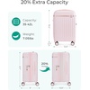 image:imageBAGSMART Carry On Luggage 22x14x9 Airline Approved with Spinner Wheels Travel TSA Approved 100 PC Hard Shell Suitcases 20 Inch Expandable Luggage with TSA Lock Dark Sea GreenAtlas Pink