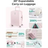 image:imageBAGSMART Carry On Luggage 22x14x9 Airline Approved with Spinner Wheels100 PC Hardside Expandable Luggage with TSA Lock for Trips 20 Inch Rolling Suitcases for Men WomenPinkPink