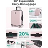 image:imageBAGSMART Carry On Luggage 22x14x9 Airline Approved with Spinner Wheels100 PC Hardside Expandable Luggage with TSA Lock for Trips 20 Inch Rolling Suitcases for Men WomenPinkBlackPink