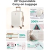 image:imageBAGSMART Carry On Luggage 22x14x9 Airline Approved with Spinner Wheels100 PC Hardside Expandable Luggage with TSA Lock for Trips 20 Inch Rolling Suitcases for Men WomenPinkBeige