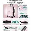 image:imageBAGSMART Carry On Luggage 22x14x9 Airline Approved with Spinner WheelsLightweight 20 Inch Luggage with TSA LockExpandable Hard Shell Carry On Suitcases for Men WomenRose PurplePink