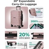 image:imageBAGSMART Carry On Luggage 22x14x9 Airline Approved with Spinner WheelsLightweight 20 Inch Luggage with TSA LockExpandable Hard Shell Carry On Suitcases for Men WomenRose PurpleRose Gold