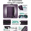 image:imageBAGSMART Carry On Luggage 22x14x9 Airline Approved with Spinner WheelsLightweight 20 Inch Luggage with TSA LockExpandable Hard Shell Carry On Suitcases for Men WomenRose PurplePurple