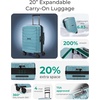 image:imageBAGSMART Carry On Luggage 22x14x9 Airline Approved with Spinner WheelsLightweight 20 Inch Luggage with TSA LockExpandable Hard Shell Carry On Suitcases for Men WomenRose PurpleTeal Blue