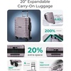 image:imageBAGSMART Carry On Luggage 22x14x9 Airline Approved with Spinner WheelsLightweight 20 Inch Luggage with TSA LockExpandable Hard Shell Carry On Suitcases for Men WomenRose PurpleRose Purple