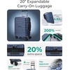 image:imageBAGSMART Carry On Luggage 22x14x9 Airline Approved with Spinner WheelsLightweight 20 Inch Luggage with TSA LockExpandable Hard Shell Carry On Suitcases for Men WomenRose PurpleDark Blue