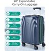 image:imageBAGSMART Carry On Luggage 22x14x9 Airline Approved with TSA Lock Expandable Hard Shell Suitcase with Spinner Wheels Lightweight 20 Inch Travel Rolling CarryOn Luggage Light Blue
