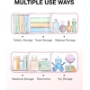 image:imageBAGSMART Clear Toiletry Bag TSA Approved Travel Toiletry Bag Carry On Travel Accessories Bag Airport Airline Quart Size Bags waterresistant Makeup Bag for WomenPink