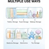 image:imageBAGSMART Clear Toiletry Bag TSA Approved Travel Toiletry Bag Carry On Travel Accessories Bag Airport Airline Quart Size Bags waterresistant Makeup Bag for WomenDistinct Blue