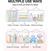 image:imageBAGSMART Clear Toiletry Bag TSA Approved Travel Toiletry Bag Carry On Travel Accessories Bag Airport Airline Quart Size Bags waterresistant Makeup Bag for WomenClear Pinkwith handle180 open