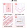 image:imageBAGSMART Clear Toiletry Bag TSA Approved Travel Toiletry Bag Carry On Travel Accessories Bag Airport Airline Quart Size Bags waterresistant Makeup Bag for WomenCandy Pink