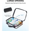 image:imageBAGSMART Clear Toiletry Bag TSA Approved Travel Toiletry Bag Carry On Travel Accessories Bag Airport Airline Quart Size Bags waterresistant Makeup Bag for WomenBlackwith handle180 open