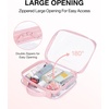 image:imageBAGSMART Clear Toiletry Bag TSA Approved Travel Toiletry Bag Carry On Travel Accessories Bag Airport Airline Quart Size Bags waterresistant Makeup Bag for WomenPinkwith handle180 open