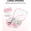 image:imageBAGSMART Clear Toiletry Bag TSA Approved Travel Toiletry Bag Carry On Travel Accessories Bag Airport Airline Quart Size Bags waterresistant Makeup Bag for WomenClear Pinkwith handle180 open