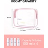 image:imageBAGSMART Clear Toiletry Bag TSA Approved Travel Toiletry Bag Carry On Travel Accessories Bag Airport Airline Quart Size Bags waterresistant Makeup Bag for WomenAngelic Pink
