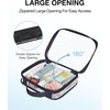 image:imageBAGSMART Clear Toiletry Bag TSA Approved Travel Toiletry Bag Carry On Travel Accessories Bag Airport Airline Quart Size Bags waterresistant Makeup Bag for WomenBasic Blackwith handle180 open