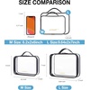 image:imageBAGSMART Clear Toiletry Bag TSA Approved Travel Toiletry Bag Carry On Travel Accessories Bag Airport Airline Quart Size Bags waterresistant Makeup Bag for WomenBlackwith handle180 open