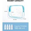 image:imageBAGSMART Clear Toiletry Bag TSA Approved Travel Toiletry Bag Carry On Travel Accessories Bag Airport Airline Quart Size Bags waterresistant Makeup Bag for WomenCerulean Blue