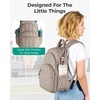 image:imageBAGSMART College Laptop Backpack Travel Backpack for Women Quilted Casual Daypack WaterResistant Bookbag for 156 Inch Laptop ChocolateCamel