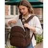image:imageBAGSMART College Laptop Backpack Travel Backpack for Women Quilted Casual Daypack WaterResistant Bookbag for 156 Inch Laptop ChocolateChocolate
