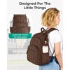 image:imageBAGSMART College Laptop Backpack Travel Backpack for Women Quilted Casual Daypack WaterResistant Bookbag for 156 Inch Laptop ChocolateChocolate