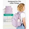 image:imageBAGSMART College Laptop Backpack Travel Backpack for Women Quilted Casual Daypack WaterResistant Bookbag for 156 Inch Laptop ChocolateLavender