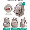image:imageBAGSMART College Laptop Backpack Travel Backpack for Women Quilted Casual Daypack WaterResistant Bookbag for 156 Inch Laptop ChocolateLight Brown