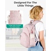 image:imageBAGSMART College Laptop Backpack Travel Backpack for Women Quilted Casual Daypack WaterResistant Bookbag for 156 Inch Laptop ChocolatePink