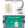 image:imageBAGSMART College Laptop Backpack Travel Backpack for Women Quilted Casual Daypack WaterResistant Bookbag for 156 Inch Laptop ChocolateVanilla