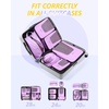 image:imageBAGSMART Compression Packing Cubes for Travel 654set Lightweight Packing Organizers Summer Travel Essentials Suitcase Organizer Bags SetGPurple