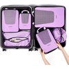 image:imageBAGSMART Compression Packing Cubes for Travel 654set Lightweight Packing Organizers Summer Travel Essentials Suitcase Organizer Bags SetILight Purple
