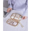 image:imageBAGSMART Cord Organizer Travel Cable Organizer Bag Tech Electronic Organizer Travel Case Travel Essentials for Charger Cable Phone Flash drive Single Layer  BlackSingle Layer Quilted Beige