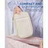 image:imageBAGSMART Cord Organizer Travel Cable Organizer Bag Tech Electronic Organizer Travel Case Travel Essentials for Charger Cable Phone Flash drive Single Layer  BlackDouble Layer Quilted Beige